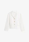 SLIM FIT GOLD-TONE BUTTON LINEN BLEND BLAZER - Σακάκι - optic white