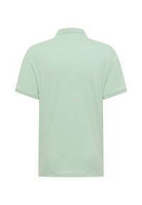 Polo marškiniai, trumpomis rankovėmis, mėtų žalios spalvos, pagaminti iš medvilnės, su klasikinio tipo apykakle, be matomų raštų ar detalių.