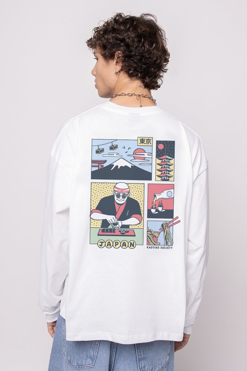 T-shirt Femme Manches Longues Noir Décontracté - Coupe Régulière, Col Rond, Boutons