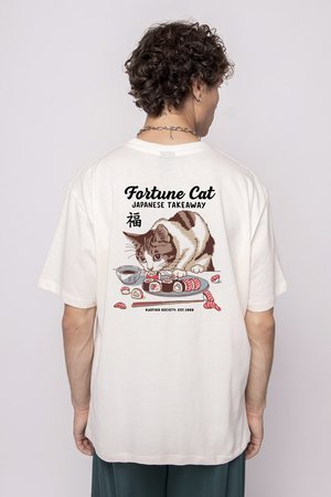 Kaotiko FORTUNE CAT UNISEX - Majica kratkih rukava s printom - white
