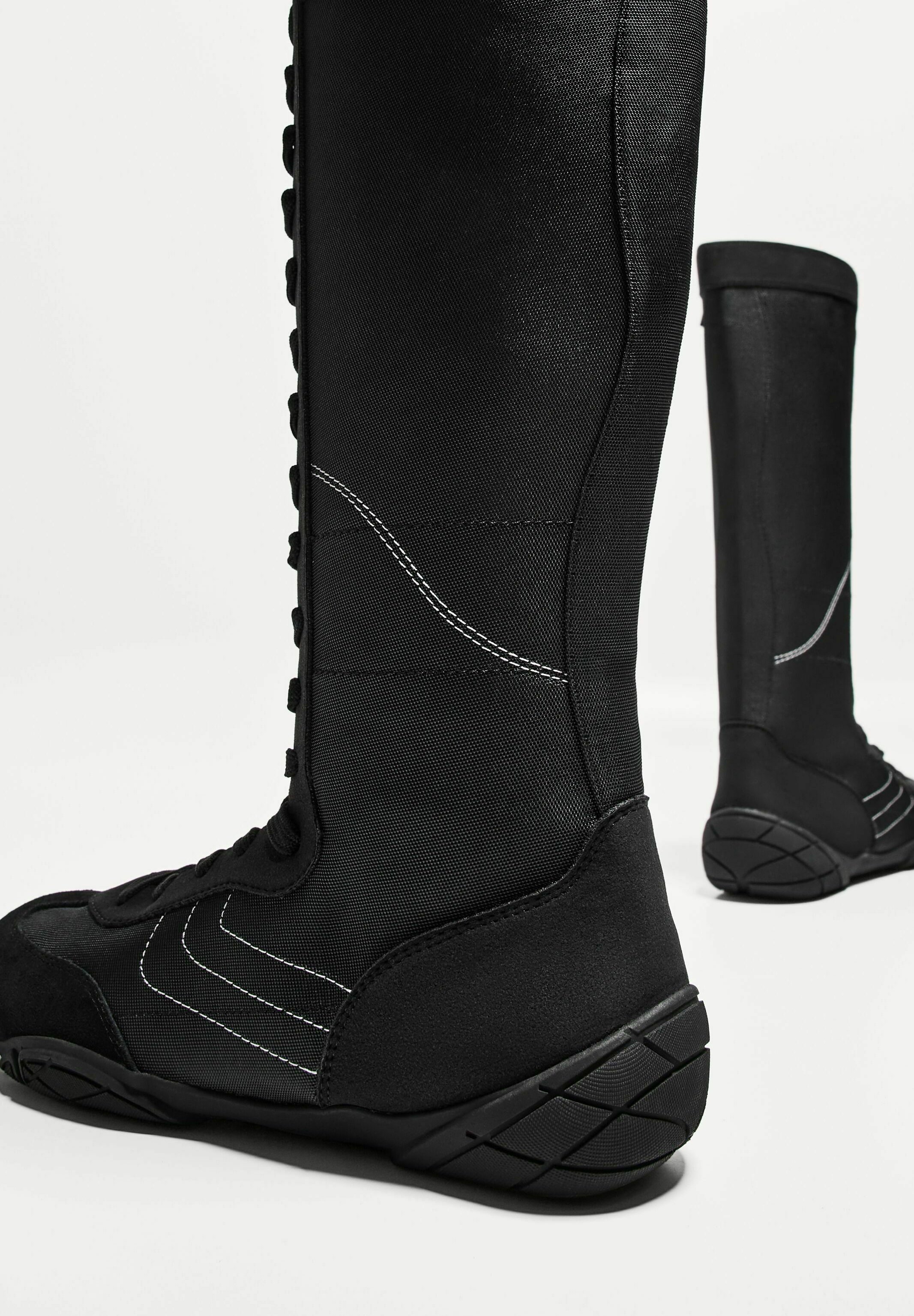 Bershka BOXING - HIGH - Lace-up boots - black - Zalando
