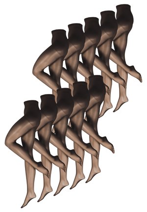 10-PACK FEINSTRUMPFHOSE - Medias - schwarz