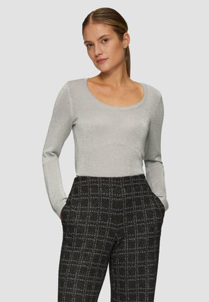 MIT GLITZER - Strickpullover - hellgrau