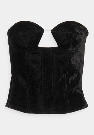 ROKH SEMI CUT U SHAPED BUSTIER - Μπλούζα - black