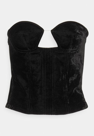ROKH SEMI CUT U SHAPED BUSTIER - Μπλούζα - black