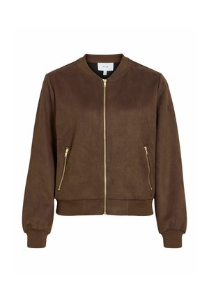 VILA, BOMBER JACKET VIHANSE ZIPPER - Sweat zippé - coffee bean