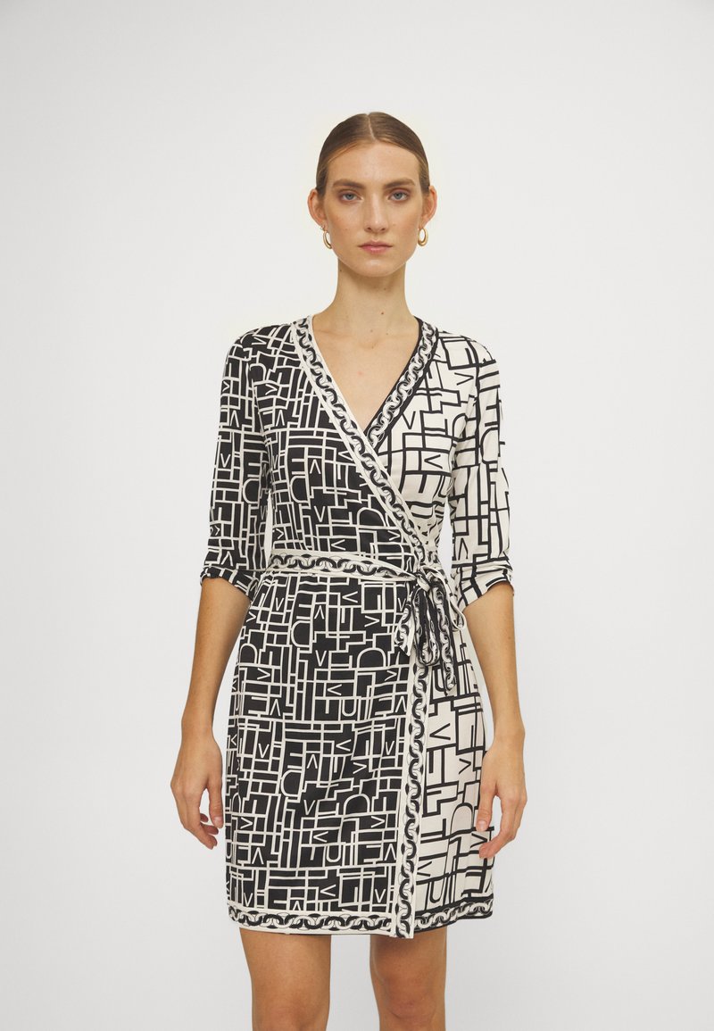 Diane von Furstenberg - HERA DRESS - Trikotāžas kleita - love ivory/black, Palielināt