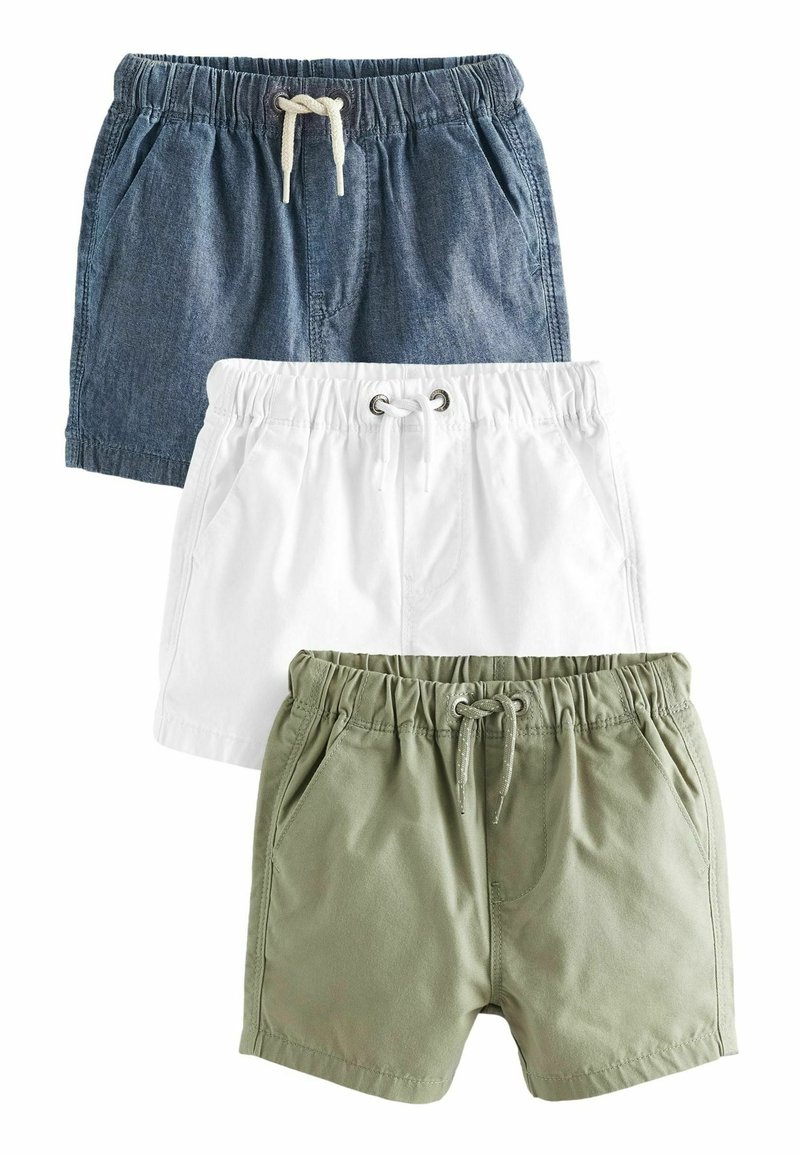 Next 3 PACK - REGULAR FIT - Shorts - sage chambray white