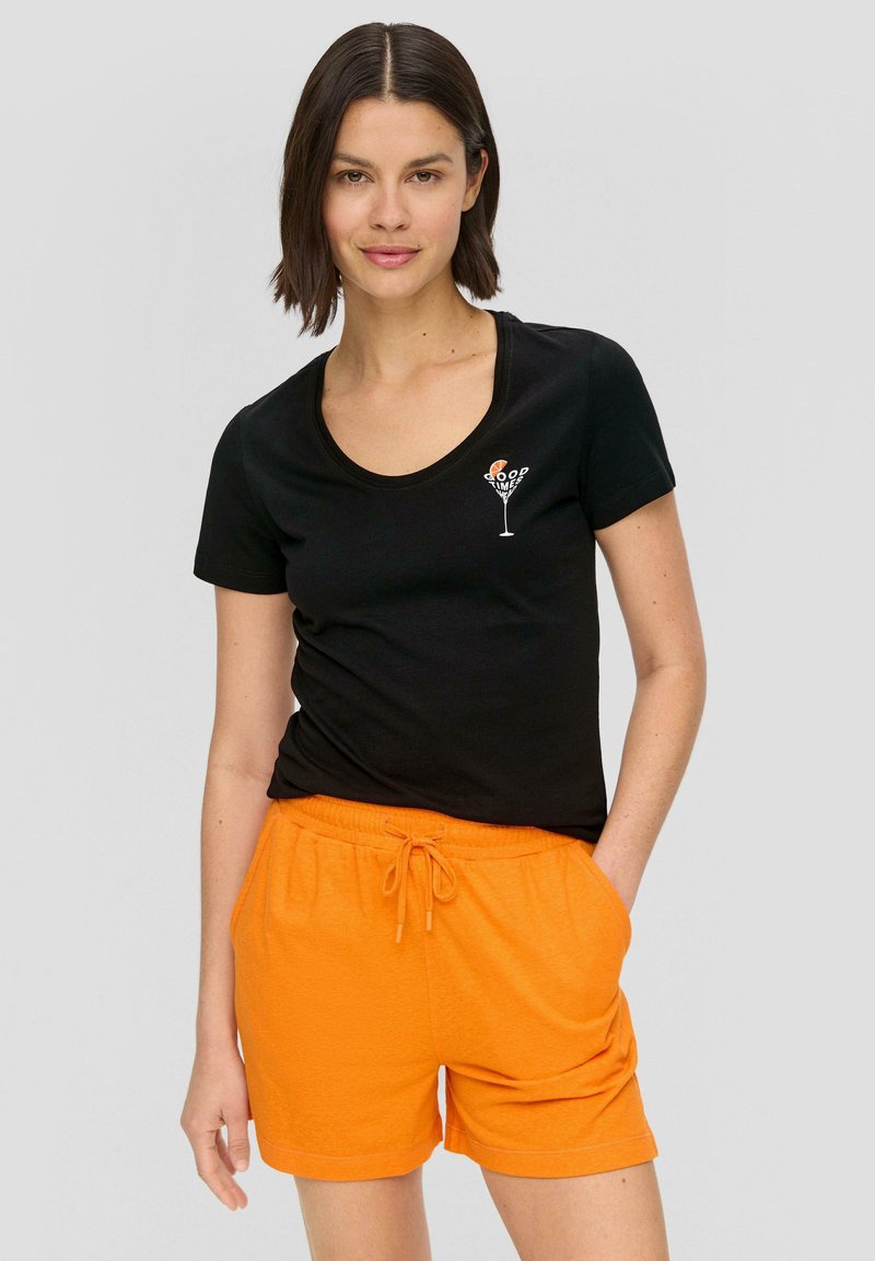 s.Oliver SLIM-FIT - T-shirt basic - schwarz