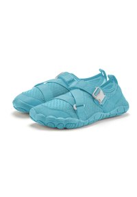 Blaue Stoffschuhe mit strukturiertem Finish, verstellbaren Riemen, flexibler Sohle und einem niedrig geschnittenen Design für einfachen Tragekomfort.