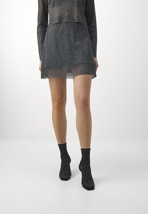ONLY ONLLEA - Μίνι φούστα - black/silver-coloured