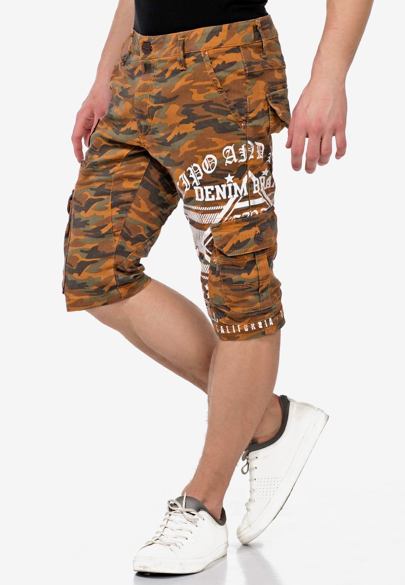 Herren Chino Shorts | Cipo & Baxx MIT CARGOTASCHEN Shorts camouflagemustard/braun - JE33445 Herren Chino Shorts | Cipo & Baxx MIT CARGOTASCHEN Shorts camouflagemustard/braun - JE33445