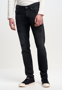 Big Star TERRY TAPERED - Slim fit -farkut - graphite