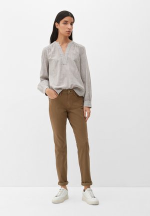 Slim fit jeans - olivgrün