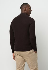 PROFUOMO THE STRUCTURE BASIC HALF ZIP - Strickpullover - dark brown
