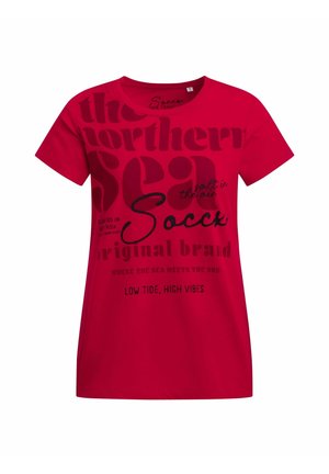 Soccx, SOCCX T-SHIRT RUNDHALS MIT LABEL PRINT - Sport T-Shirt - clear red