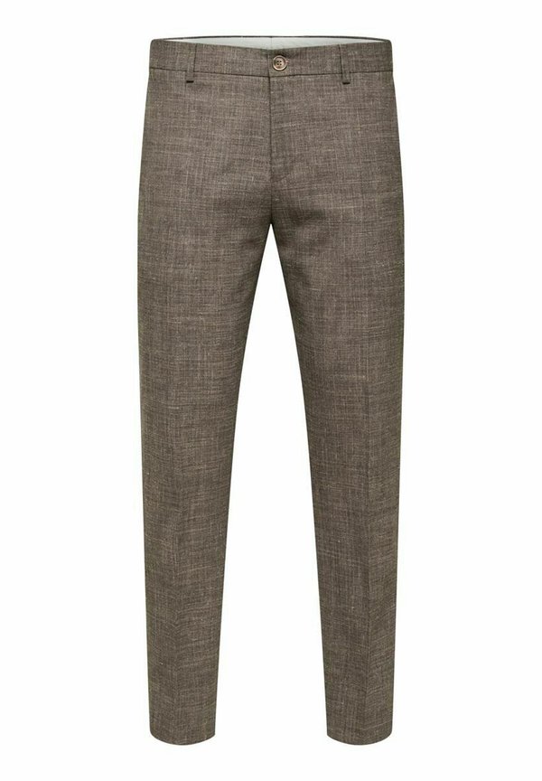 SLHSLIM-OASIS TRS NOOS - Trousers - dark sand melange4