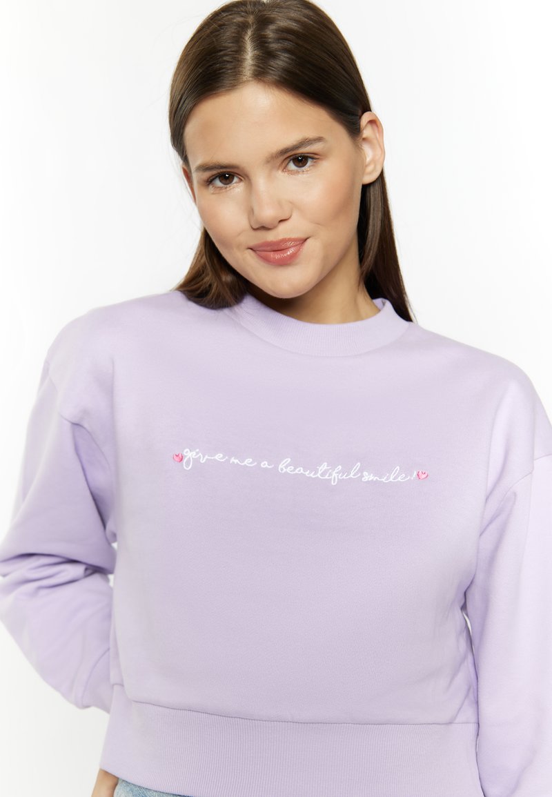 myMo CROPPED KEEPSUDRY Sweatshirt violett/purple Zalando