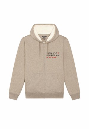 EMBROIDERY UNISEX  - Zip-up sweatshirt - heather sand