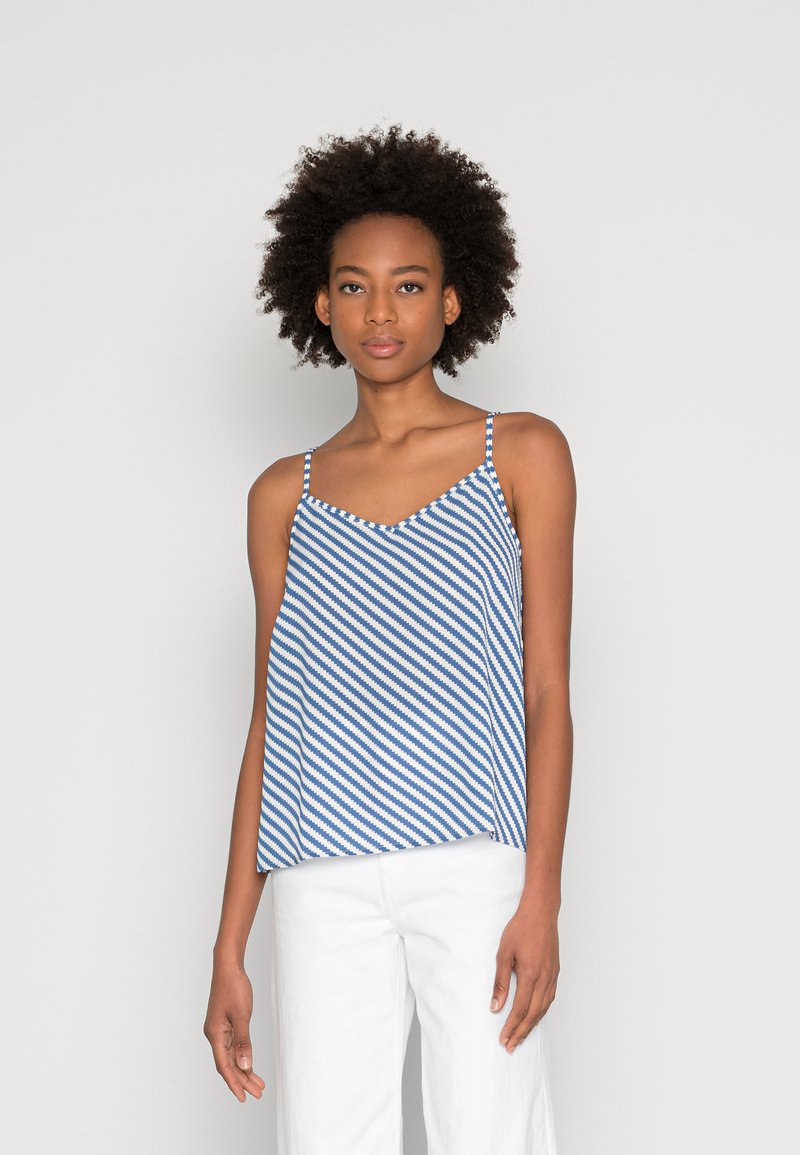 ONLY ONLNOVA PARIS SINGLET  - Top - eggnog bias stripe blue