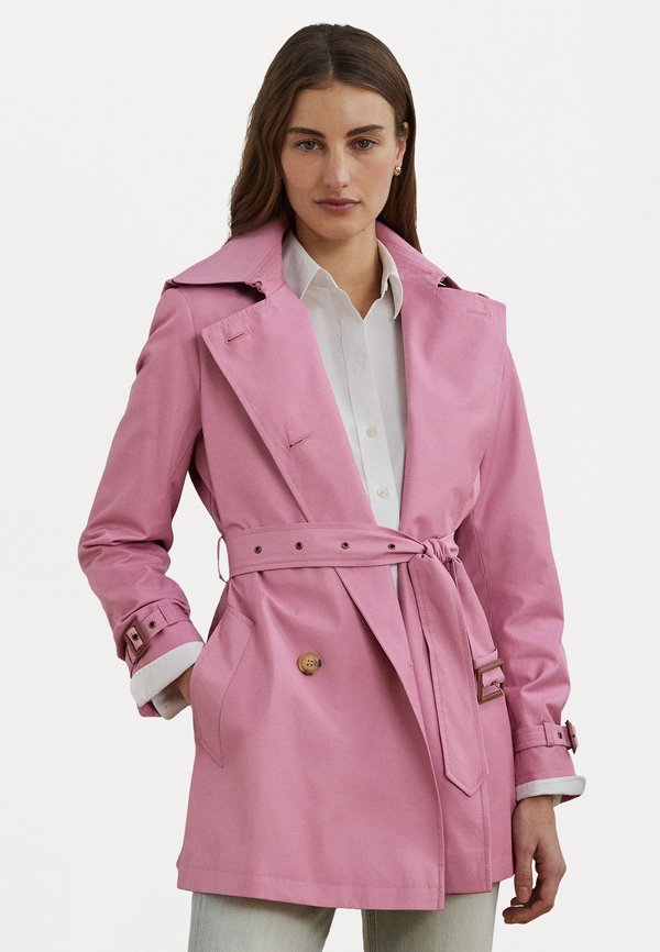 DOUBLE BREASTED COTTON BLEND TRENCH COAT - Trenchcoat - rose mauve