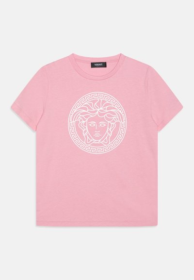 Versace MEDUSA GRECA PRINT UNISEX - Print T-shirt - tutù pink/bianco
