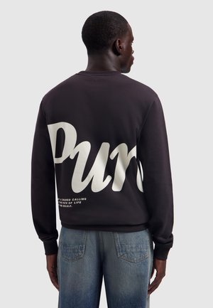 Pure Path, REGULAR FIT CREWNECK LS SWEATERS - Sweater - dark brown