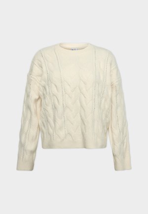 Pieces, PCKATHY O NECK CABLE KNIT - Πουλόβερ - birch/melange