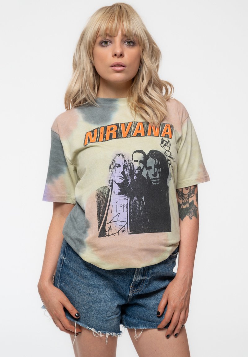 Paradiso Clothing NIRVANA FLIPPER DIP DYE - Print T-shirt - beige