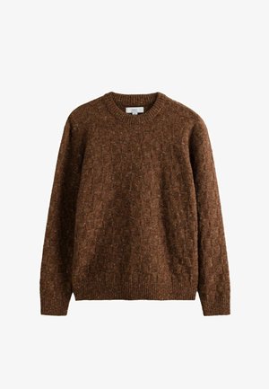 Next, REGULAR FIT - TEXTURED CREW NECK JUMPER - Jumper - brown