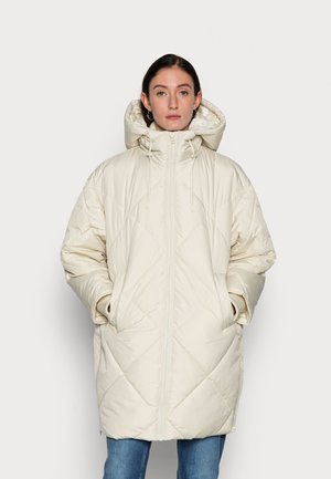MID LENGTH PUFFER JACKET BIG HOOD - Zimní kabát - winter dune