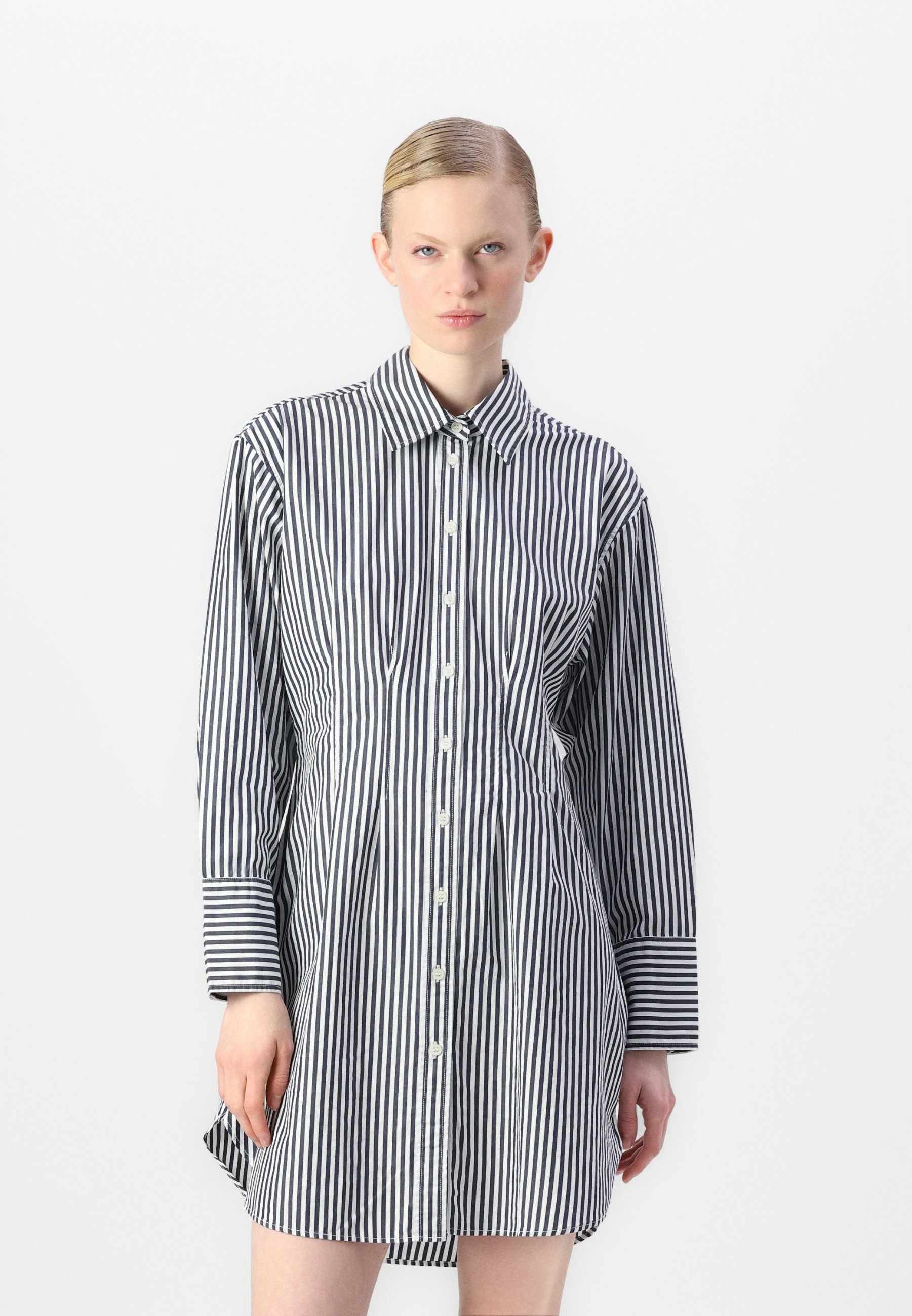 Robe rayée en éponge Femme, Noir | Milano