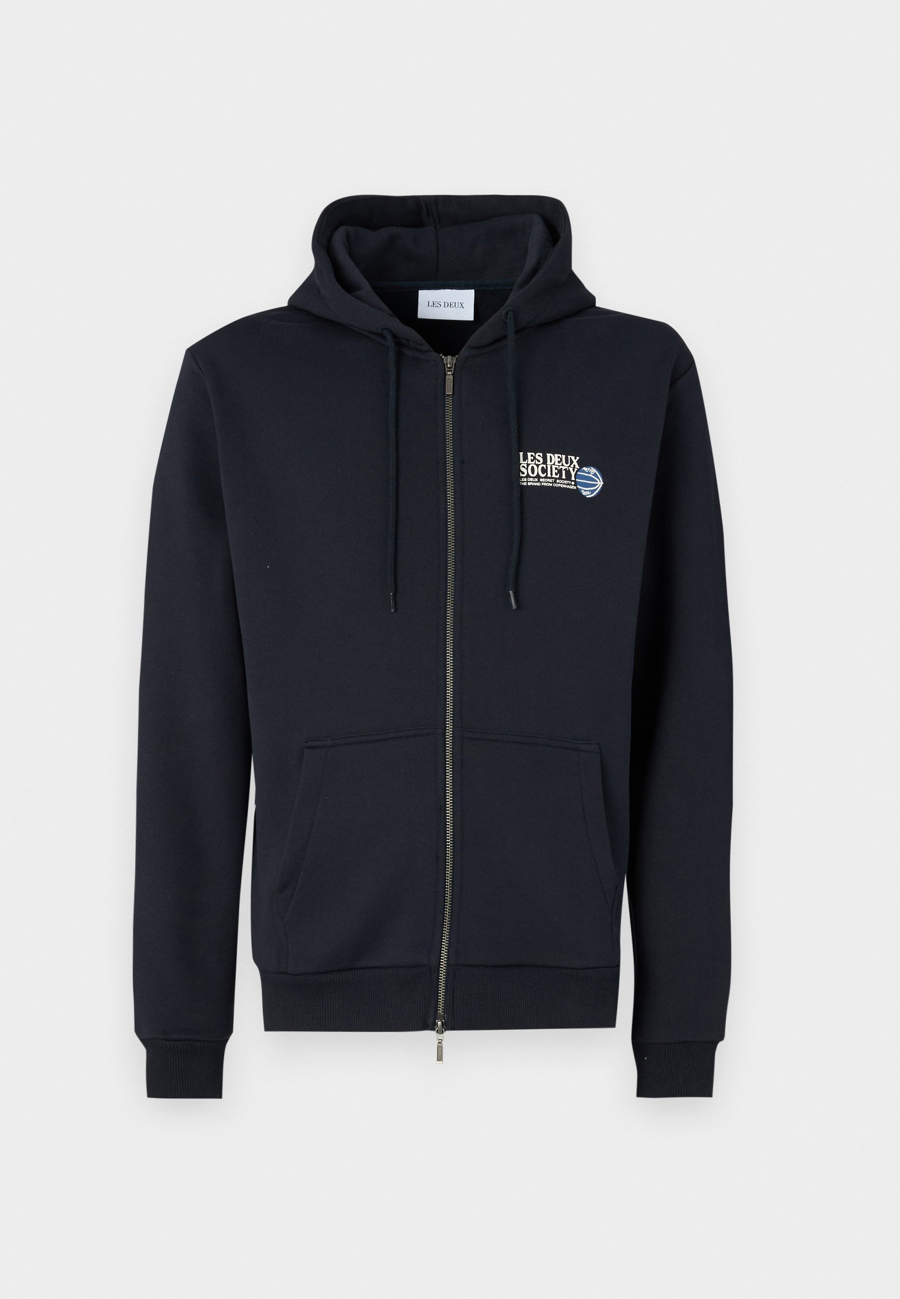 Les Deux SECRET ZIPPER HOODIE - Sweat zippé - dark blue/bleu