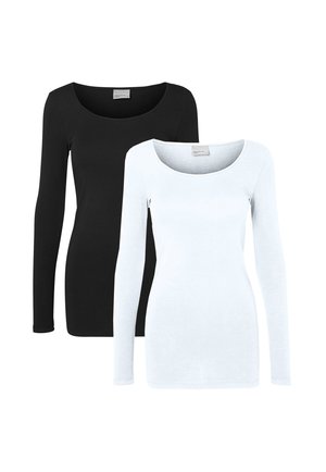 2-ER STÜCK - Long sleeved top - schwarz weiß