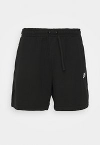 Shorts noirs Nike avec ceinture élastique et cordon de serrage, arborant un petit logo Nike blanc sur la jambe gauche.