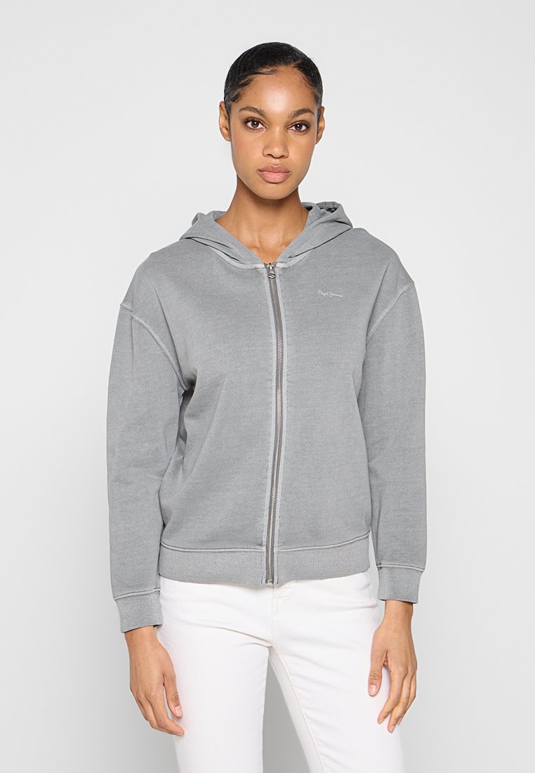 Pepe Jeans Sweater met rits grijs