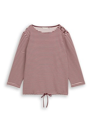 TOM TAILOR, T-SHIRT STRUCTURED - Long sleeved top - light pink preppy plum stripe