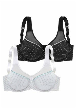 LASCANA 2PACK - Underwired bra - schwarzweiß weißtürkis