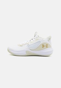 Under Armour LOCKDOWN 6 - Basketbalschoenen - white/silt/metallic gold