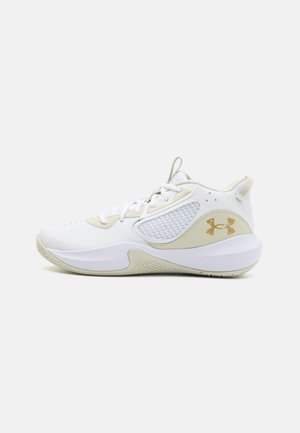 Under Armour LOCKDOWN 6 - Chaussures de basket - white/silt/metallic gold