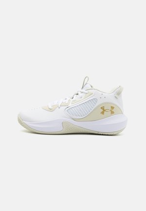 LOCKDOWN 6 - Basketball shoes - white/silt/metallic gold