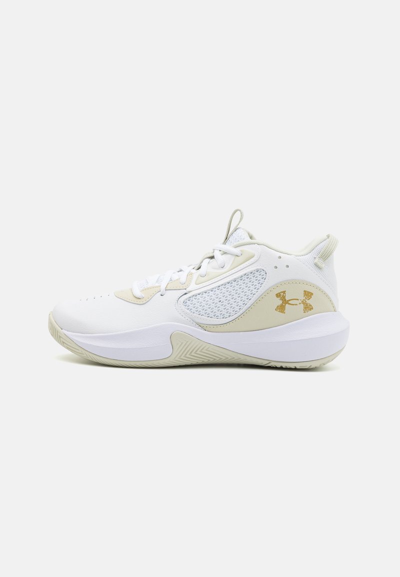 Under Armour LOCKDOWN 6 - Basketbalschoenen - white/silt/metallic gold