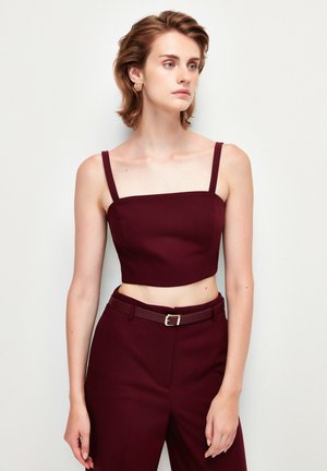 STRAP CROP  - Blouse - dark burgundy