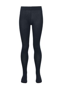 Collants opaques noirs longueur totale avec large ceinture, présentés sur fond blanc.