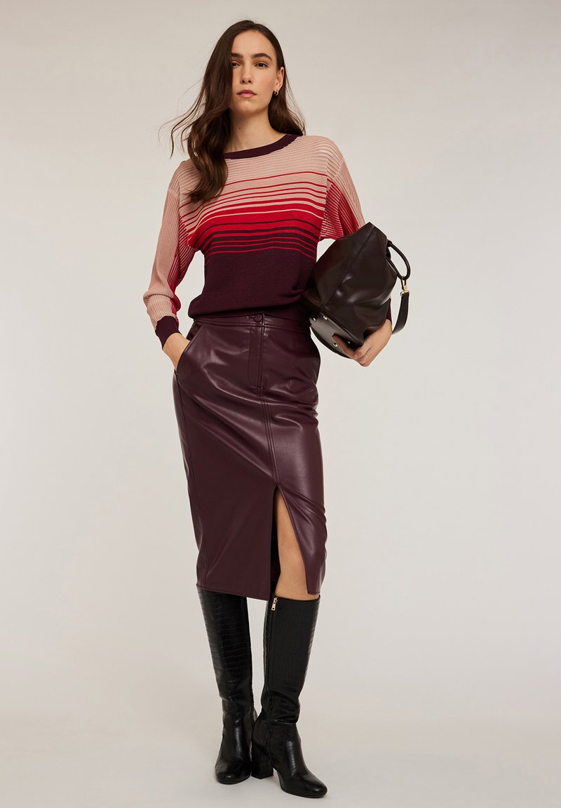 Motivi A COSTE CON MOTIVO CARRÉ Jersey de punto bordeaux