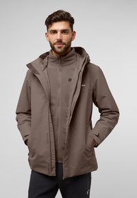 Jack Wolfskin ALTENBERG 3IN1  - Regenjas - cold coffee