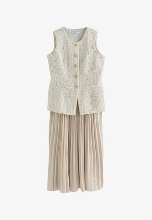 Next, REGULAR FIT - OCCASION 2-IN-1 TWEED WAISTCOAT DRESS SET - Chaleco - ecru champagne