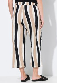 Ulla Popken STRIPED WIDE LEG CULOTTES - Broek - black