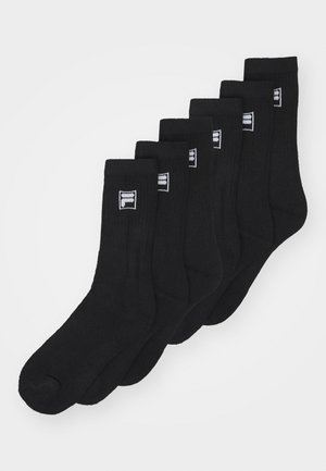 Set de cinci perechi de șosete negre din bumbac cu textură ribbed și un mic logo alb pe gleznă. Design clasic pentru purtare zilnică.