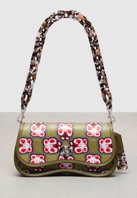 COACHTOPIA - WAVY DINKY SHOULDER BAG WITH CHECKERBOARD PRINT - Borsa a tracolla - olive green multi